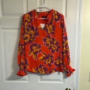 Floral orange and Purple Women's Top